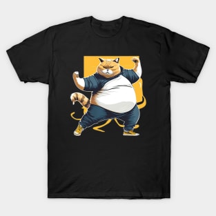 Chubby Fighter: Feline Mastery of Kung Fu T-Shirt
